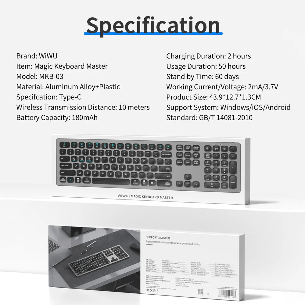 WIWU WIRELESS MAGIC KEYBOARD MKB-03 WIWU WIRELESS MAGIC KEYBOARD MKB-03